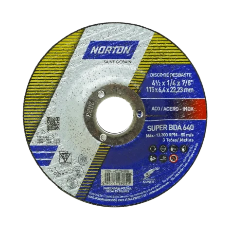 DISCO DESBASTE METAL NORTON 4,5" X 6,4 MM