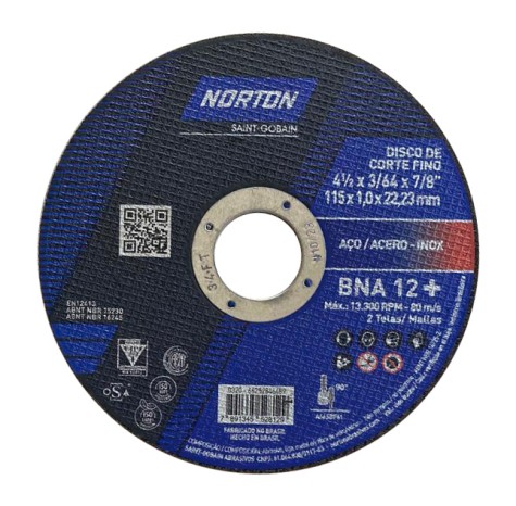 DISCO CORTE METAL NORTON 4.5¨ X 1MM