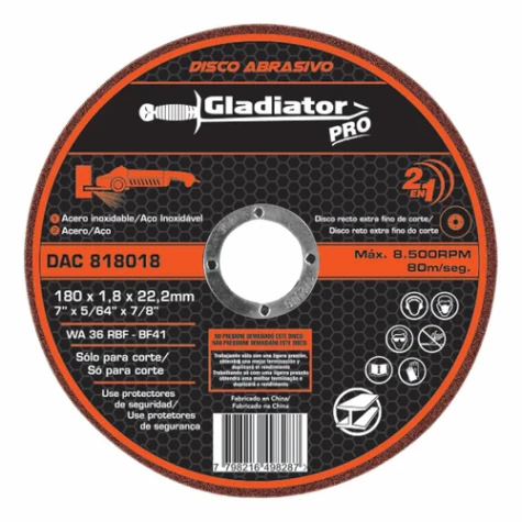 DISCO CORTE METAL GLADIATOR 7" - 180 MM